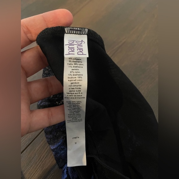 Hanky Panky black and blue lace bodysuit medium - Picture 4 of 4